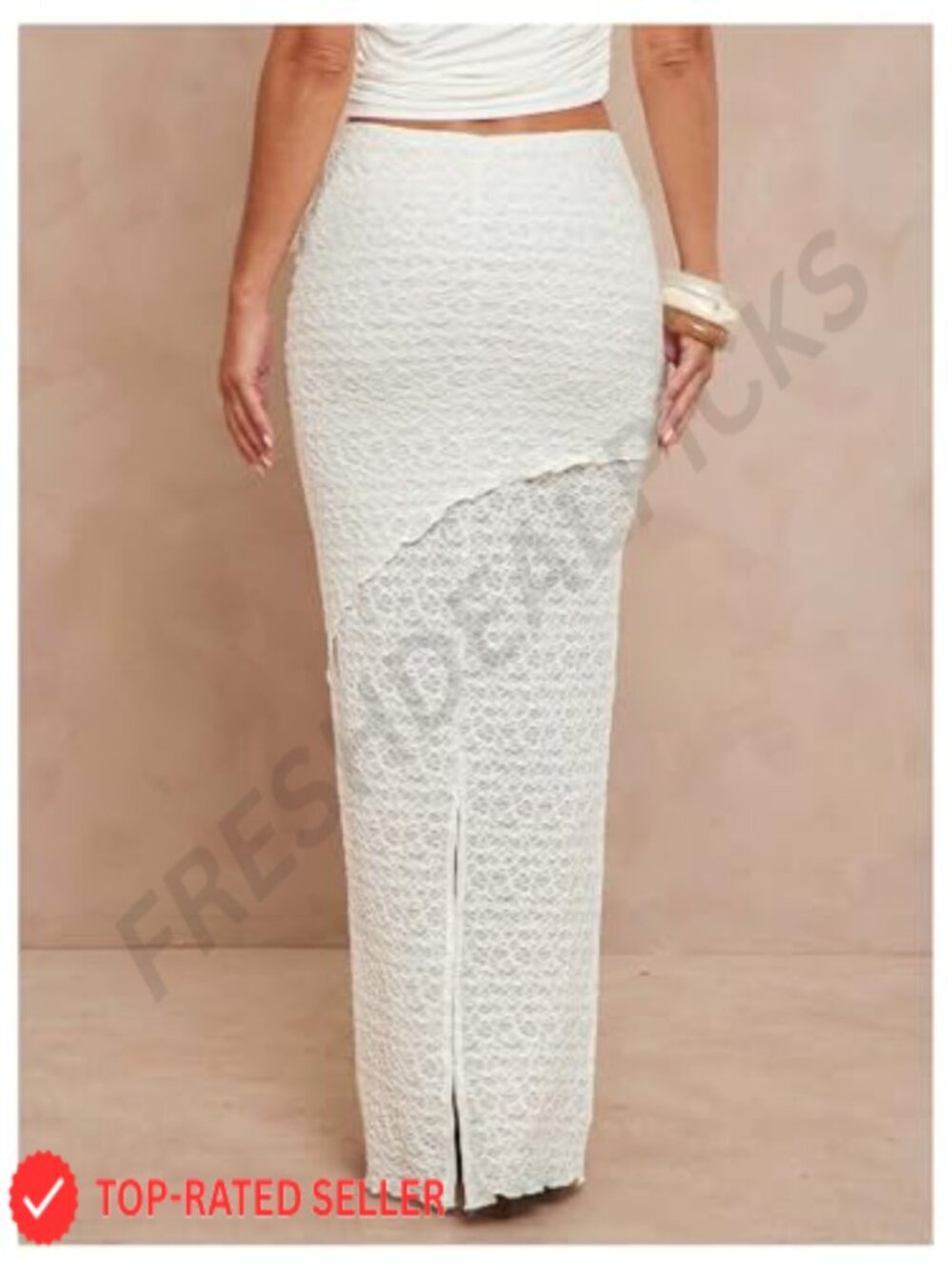 Boho Maxi Skirt Asymmetrical Low Waist Ruffle Beach Vacation Long Tiered - Picture 3 of 5